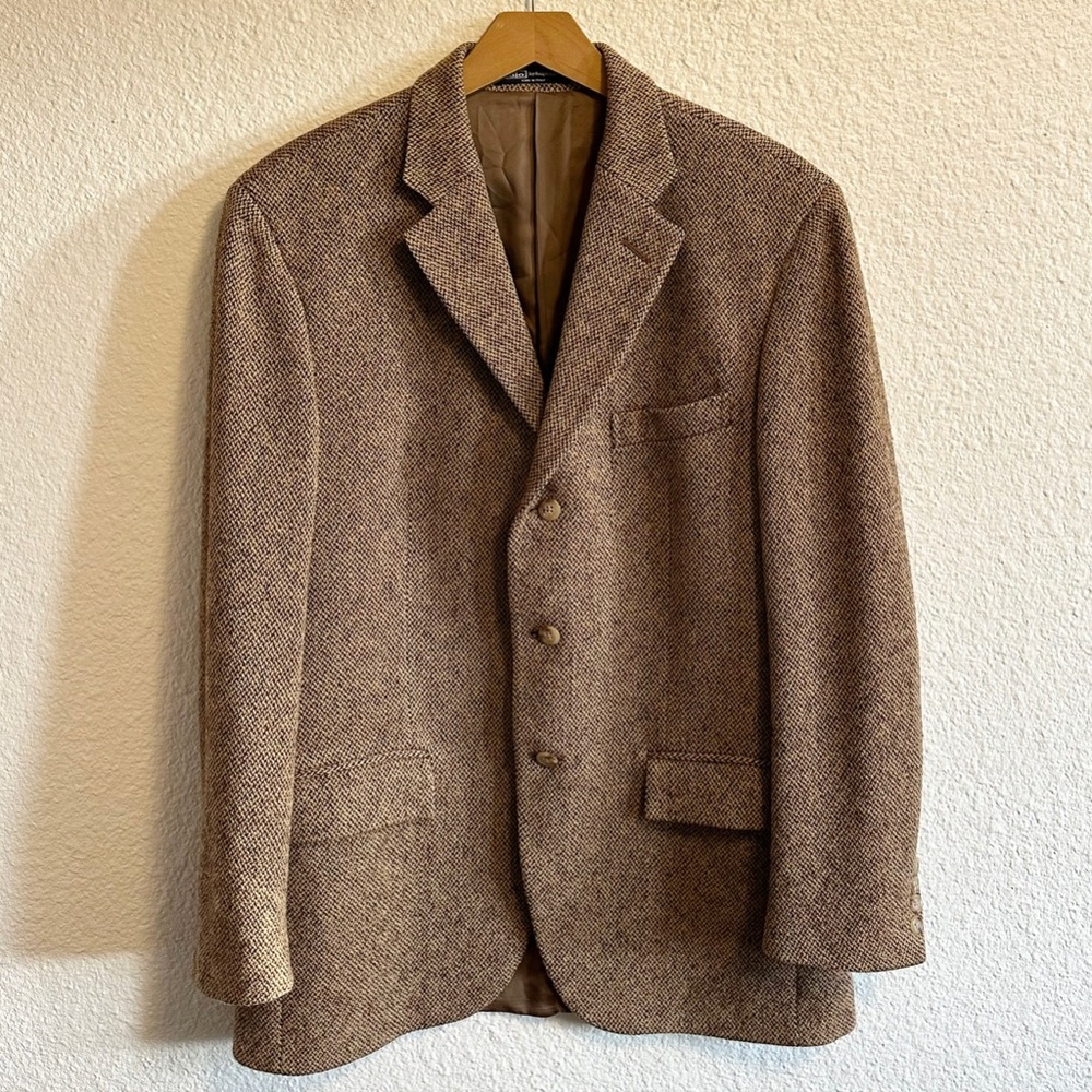 Polo by Ralph Lauren Blue Label Notch Lapel Italian Wool Blazer Brown Men’s 41R